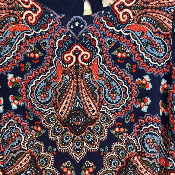 New! Boden Blue Botanic Paisley Smocked Cuff Midi Dress Size 12R 36068 - Picture 5 of 16